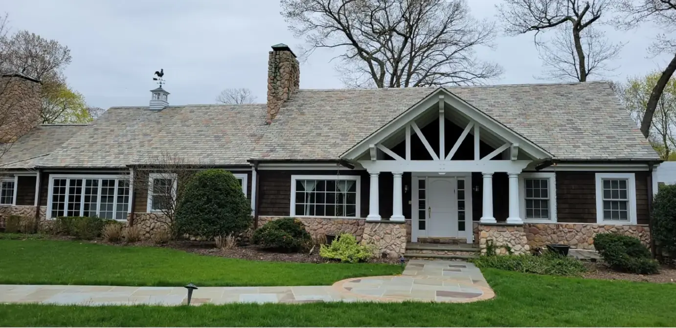 After: farm-style estate with multicolor slate in Brookville