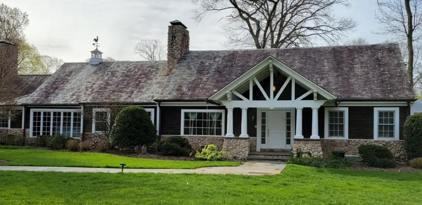 Before: farm-style estate with multicolor slate in Brookville