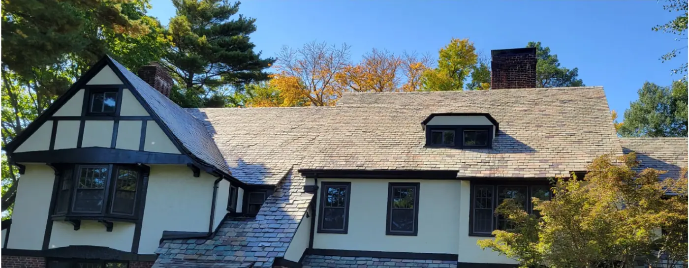 Same home, another angle in Garden City after slate cleaning