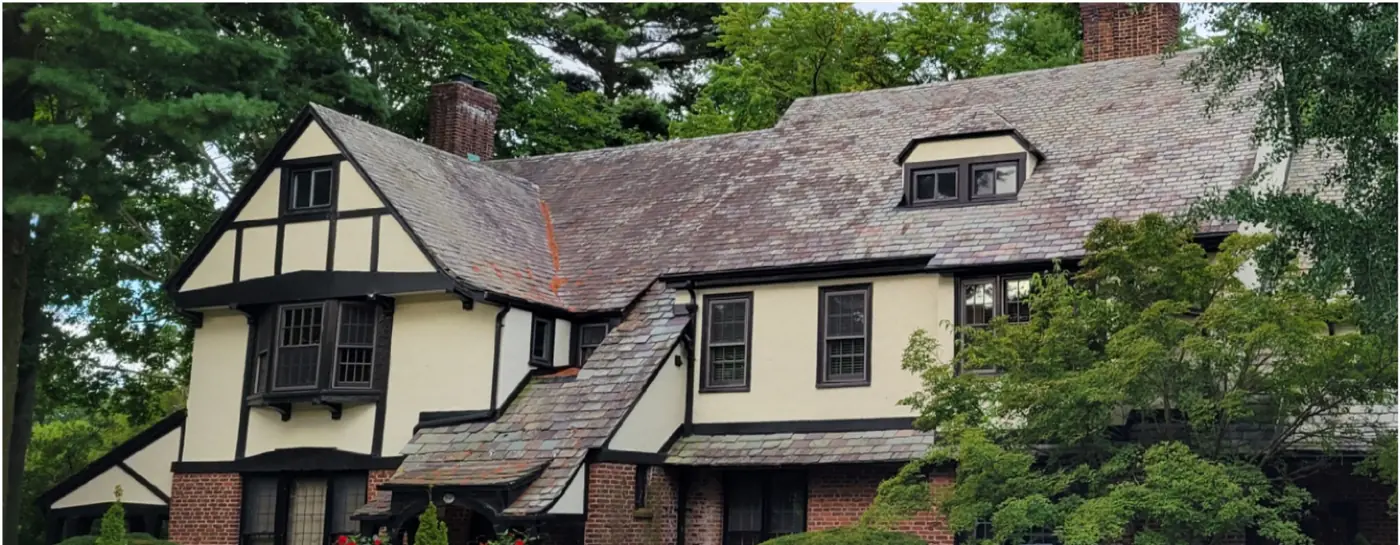 Same home, another angle in Garden City before slate cleaning