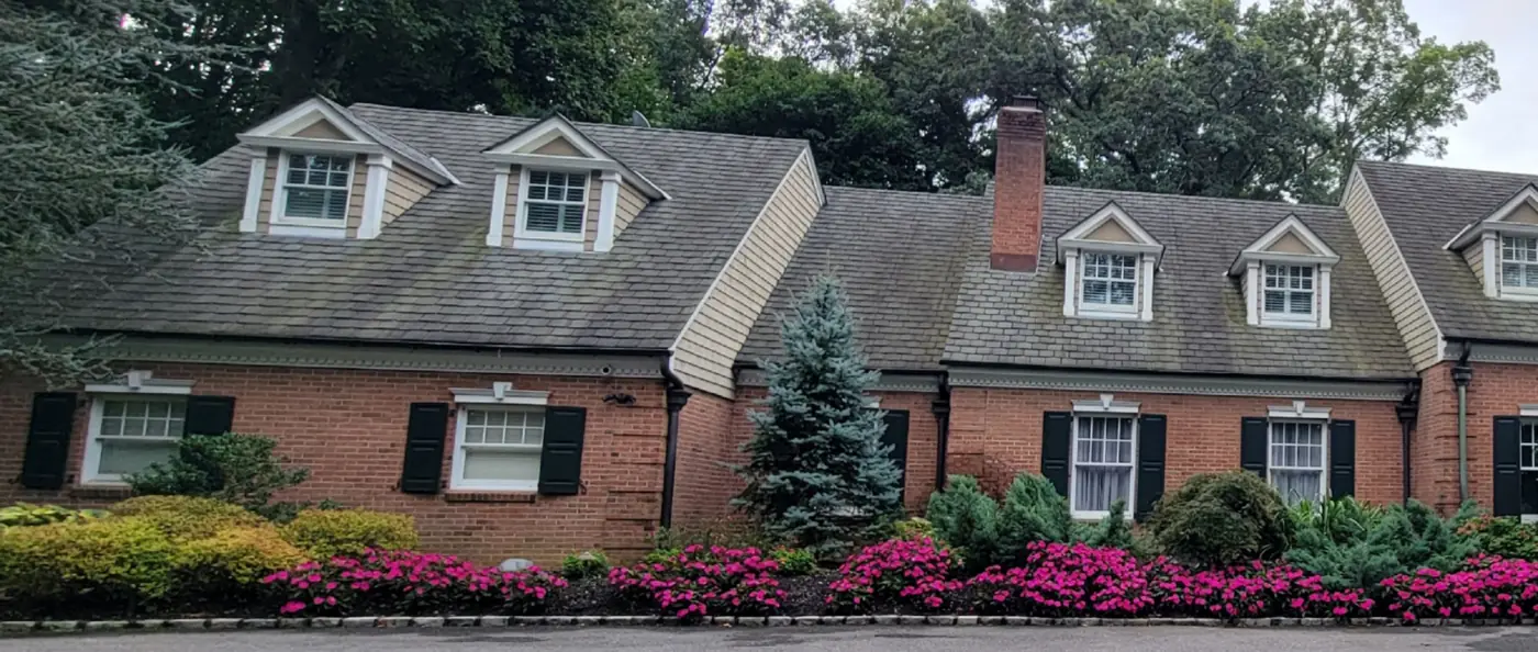 Left wing, same house in Locust Valley after slate cleaning