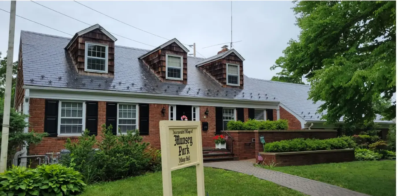 Munsey Park Village Hall in Manhasset after slate cleaning