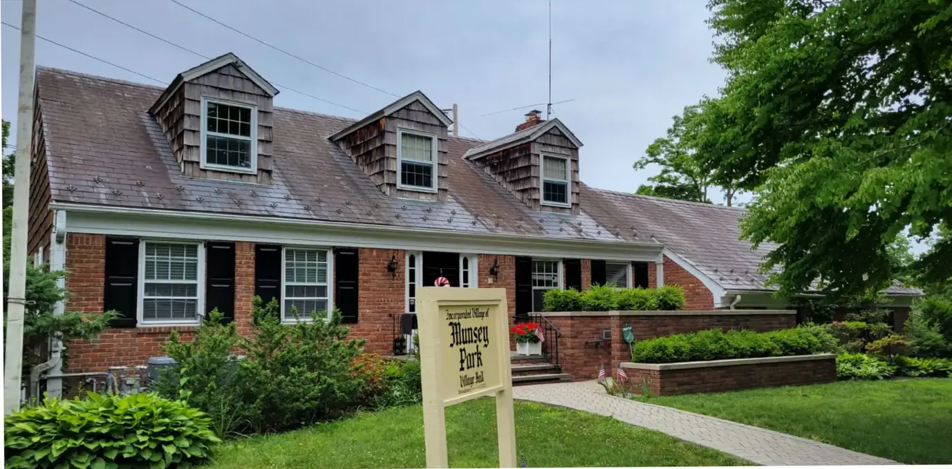 Munsey Park Village Hall in Manhasset before slate cleaning