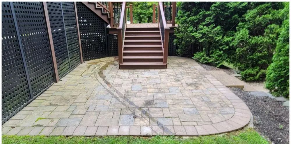 Paver and patio cleaning before
