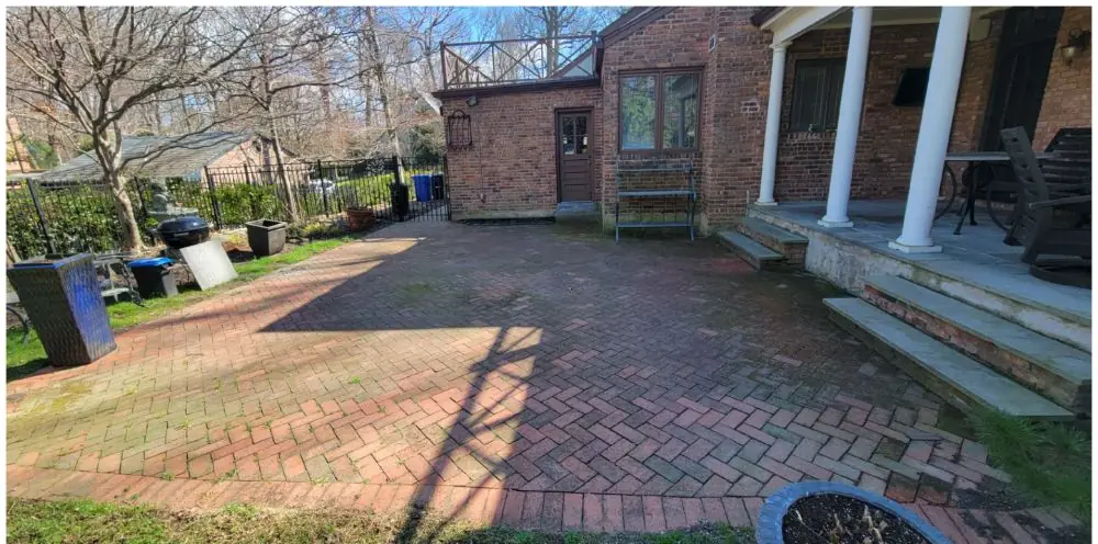 Paver and patio cleaning before